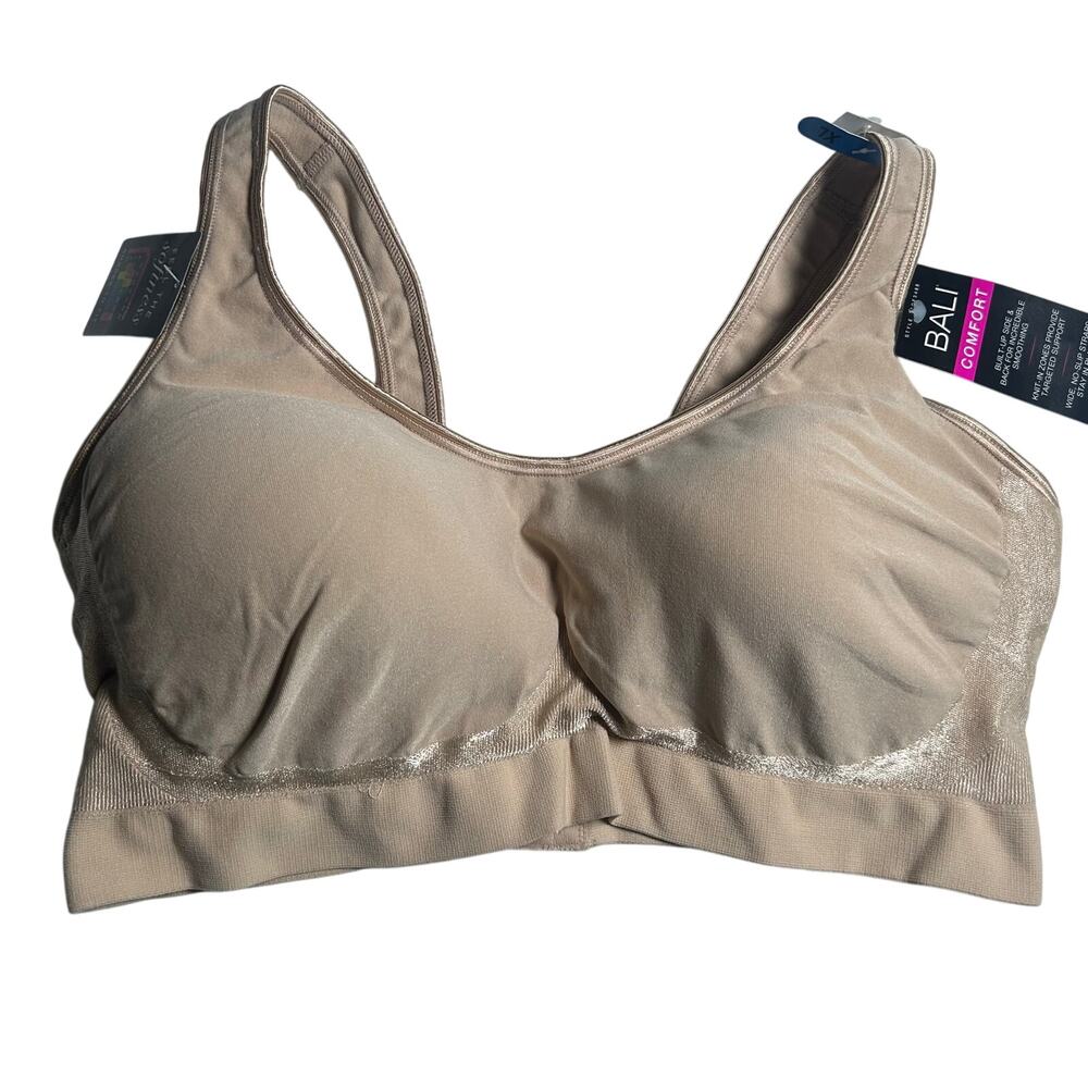 Bali Cool Comfort Full Coverage Wireless Padded Wide Strap Bra XL New